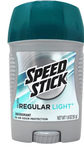 Speed Stick Regular Light Deodorant for Men – 51g Stick (Pack of 6) | 24-Hour Odor Protection
