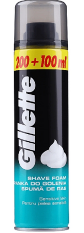 Gillette Sensitive Skin Shaving Foam – 300ml (Pack of 6) | Gentle Shave Protection for Men