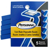 Personna Blue Twin Blade Disposable Razors – 12 Packs/Box | 5 Razors per Pack – Smooth, Gentle & Comfortable Shave
