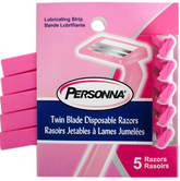 Personna Women’s Twin Blade Disposable Razors – 12 Packs/Box | 5 Razors per Pack – Smooth, Gentle & Comfortable Shave
