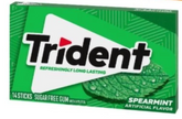 Trident Spearmint Sugar-Free Gum – 12 Packs x 14 Sticks | Long-Lasting Fresh Breath
