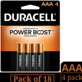 Duracell Coppertop AAA Alkaline Batteries – 4-Count per Pack (18-Packs) | Long-Lasting AAA Power