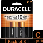 Duracell Coppertop C Alkaline Batteries – 2-Count per Pack (8 Packs) | Long-Lasting Power