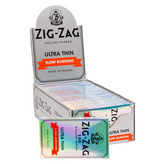 Zig-Zag Silver Ultra Thin Slow Burning Rolling Papers – Single Wide | Carton of 25 Packs (100 Leaves per Pack)