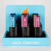 Soul Torches  Multi Color Torch lighter - 12 Count Display [1818]