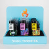 Soul Torches  Multi-Color Triple Jet Flame Torch Lighter with Cigar Punch – 12 Count Display [Model 1807]