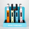 Soul Torches  Multi-Color Refillable Torch Lighter – 12 Count Display [1816]