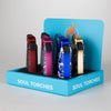 Soul Torches  Multi Color Torch lighter - 6 Count Display [1821]