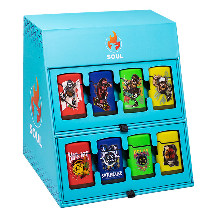 Soul Cube Torch Lighter 8 Skull Design (Box of 40)