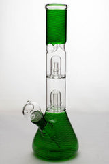 bong Green 12 inches double dome percolator patterned beaker water