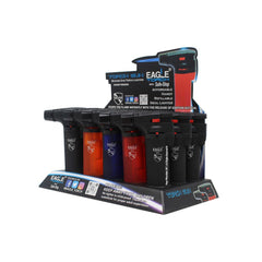Eagle Torch PT101U Medium Transparent Torch Gun – Refillable Butane Lighters – 15ct Wholesale Display Box
