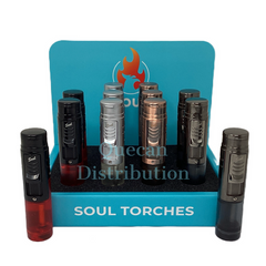 Soul Slim Transparent Single Flame Torch Lighter Model 1826 (Pack of 12)