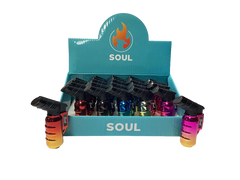 Soul Lighters Premium Gradient Mini Torch Lighter with Ribbed Ergonomic Grip (Display of 15)