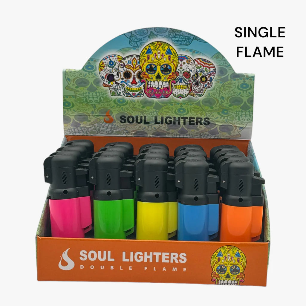Soul Lighters MINI SINGLE FLAME NEON TORCH 20 DISPLAY