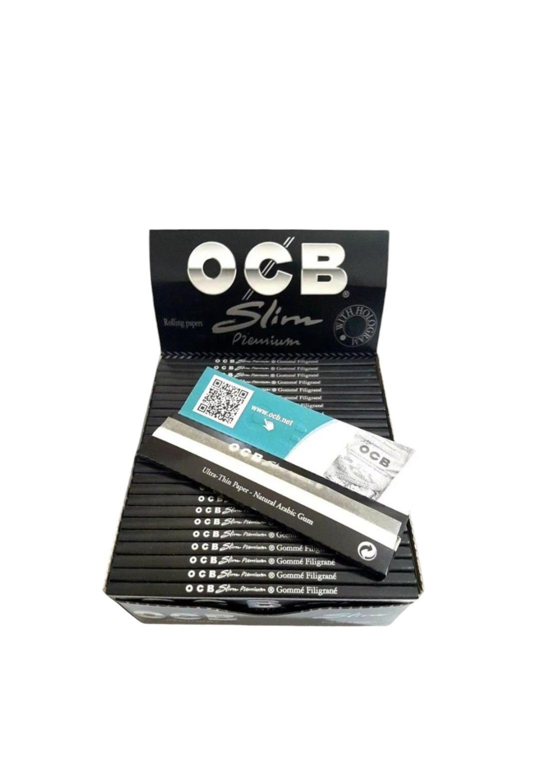 OCB Rolling Paper Premium Slim 50 Per Box 32 Per Pack Box
