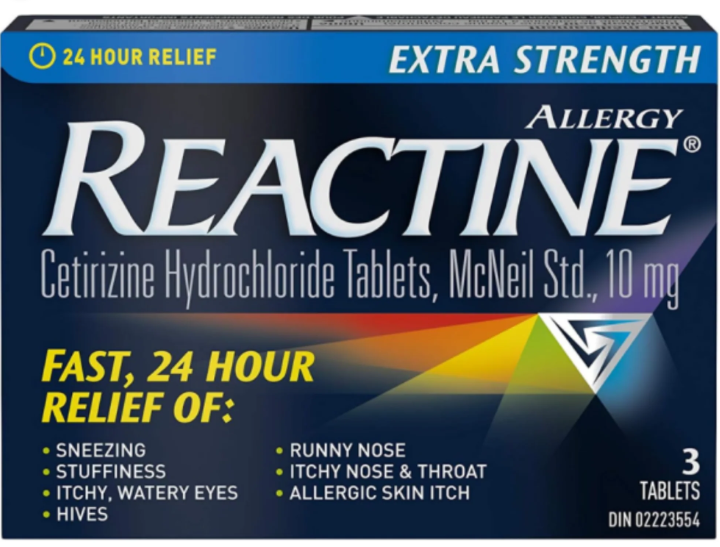 Reactine Extra Strength Allergy Tablets 10mg – Cetirizine Hydrochloride – 3 Tablets per Pack (6 Pack Bundle) – Fast Allergy Relief