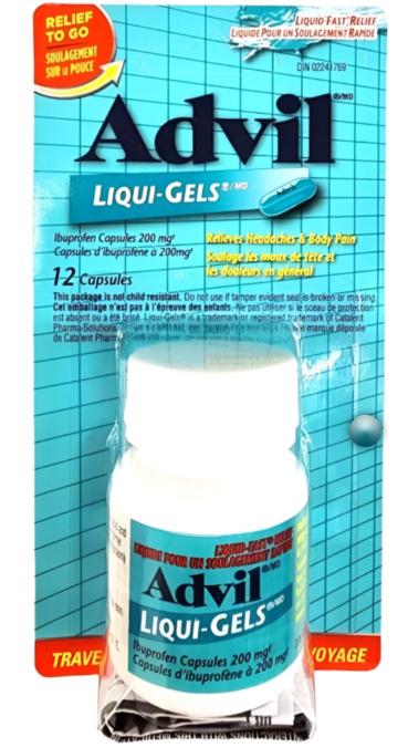 Advil Liqui-Gels Ibuprofen Capsules 200mg – 12 Count | Fast Pain Relief