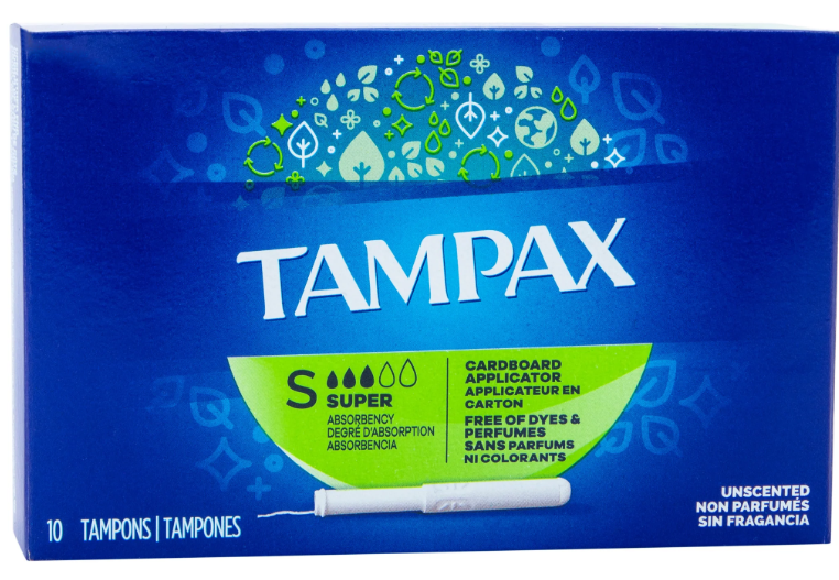 Tampax Cardboard Applicator Super Tampons – Unscented | 10 Count Box (Pack of 12) – Feminine Care