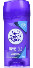 Lady Speed Stick Invisible Unscented Antiperspirant Deodorant for Women – 70g Stick (Pack of 6) | 24-Hour Sweat & Odor Protection