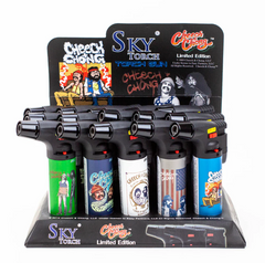 Sky Torch SK101CC – Cheech & Chong Limited Edition Torch Gun Lighters – 15ct Wholesale Display – Refillable Butane