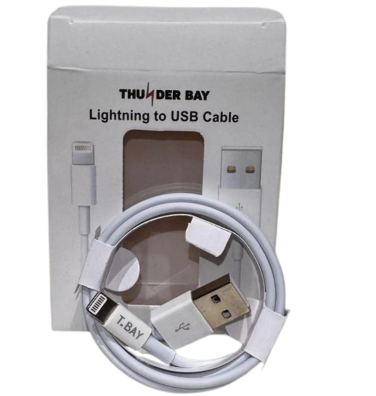 Thunder Bay Lightning to USB Charging Cable 1M – iPhone 8-Pin Fast Sync Cable | Original Window Box Packaging | Pack of 20 | Item No. E-W5 90020