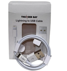 Thunder Bay Lightning to USB Charging Cable 1M – iPhone 8-Pin Fast Sync Cable | Original Window Box Packaging | Pack of 20 | Item No. E-W5 90020
