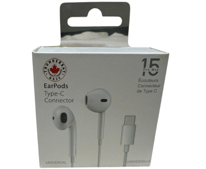 THUNDERBAY iPhone 15 EarPods with Type-C Connector – Wired Stereo Earphones for iPhone 15/ 15 Pro/ 15 Pro Max 12-Pack Wholesale Item No. E-WC90166