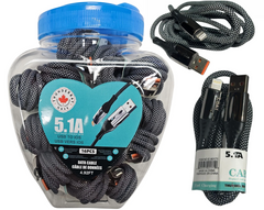 THUNDER BAY Lightning to USB Braided Fast Charging Cable – 1.5m (5ft), Heavy-Duty 5A Quick Charge Data Cable (16-Pack)