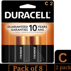 Duracell Coppertop C Alkaline Batteries – 2-Count per Pack (8 Packs) | Long-Lasting Power