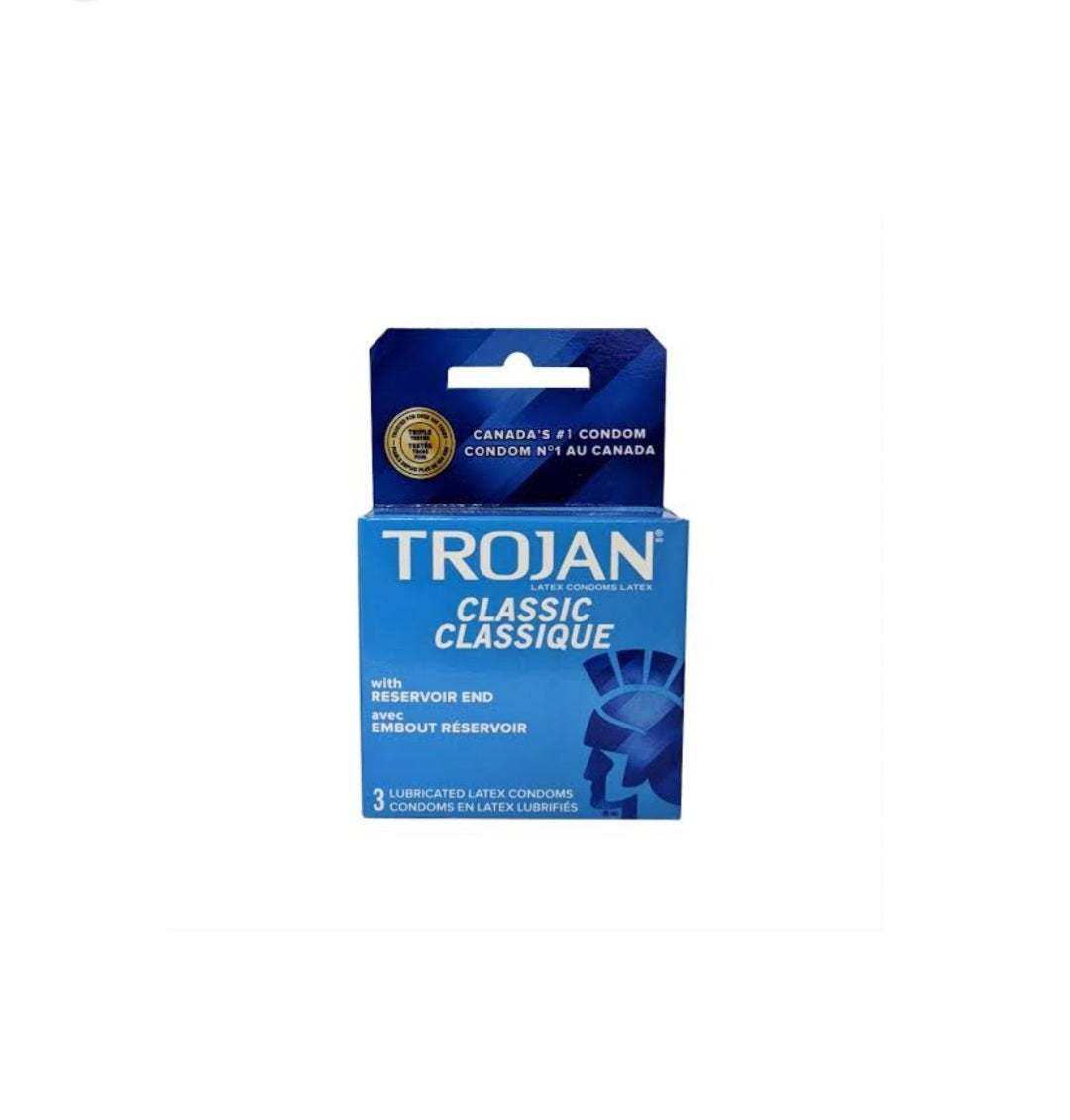 Torjan Classic Lubricated Latex Condoms With Reservior End