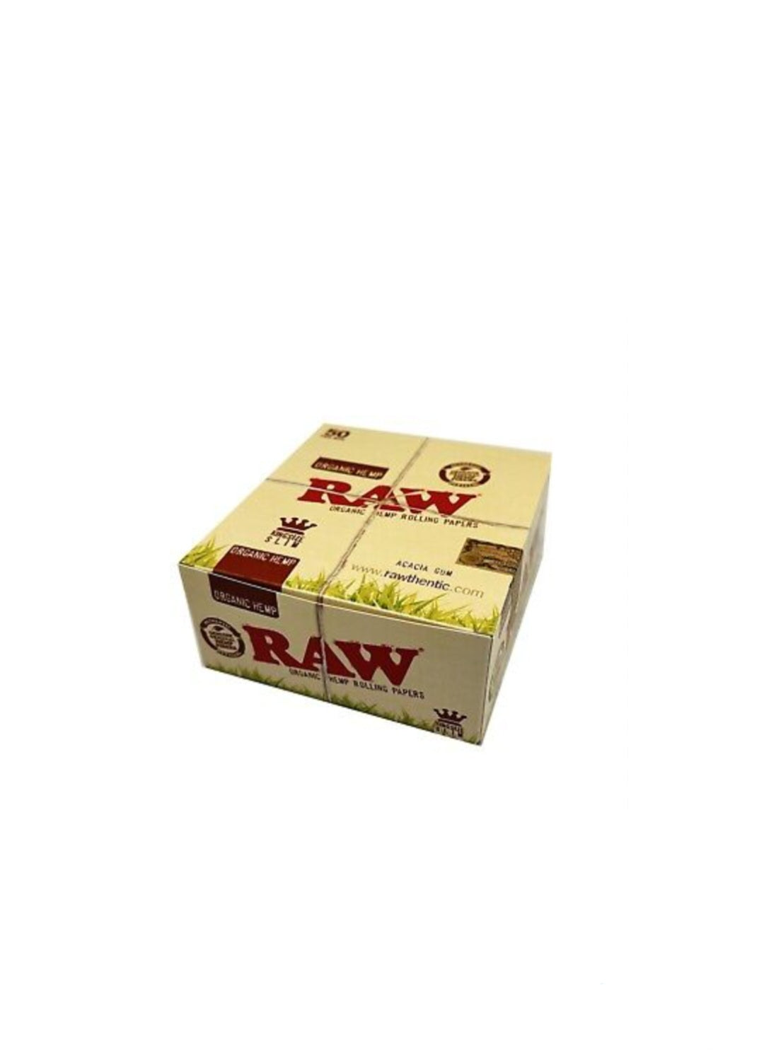Raw King Size Organic Hemp Rolling Papers With Tips 50 Packs|32 Leaves Per Pack