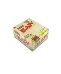 Raw King Size Organic Hemp Rolling Papers With Tips 50 Packs|32 Leaves Per Pack