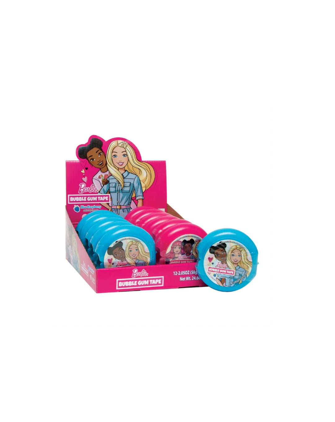 Barbie Blue Raspberry Bubble Gum Tape 58g Pack of 12