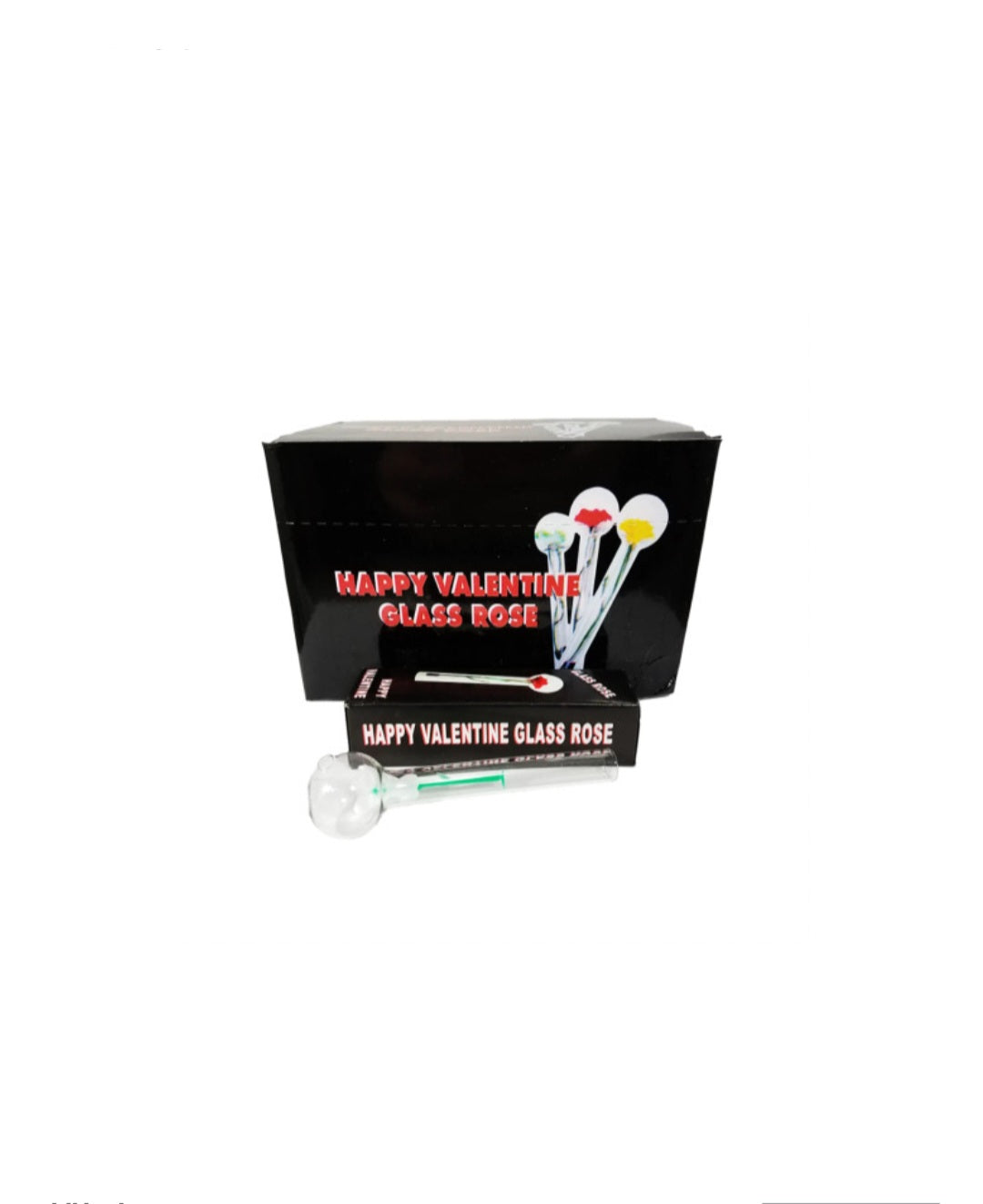 Happy Valentine Glass Rose Pack of 24