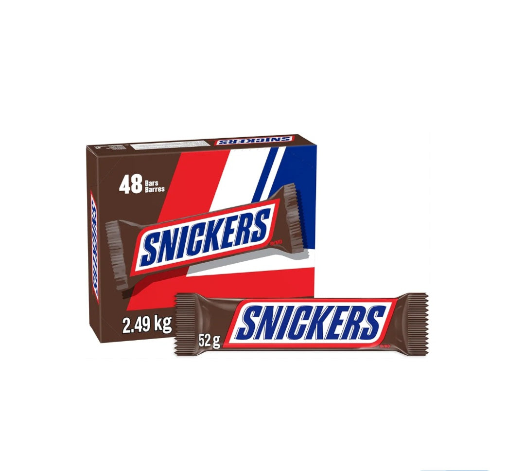 Snickers Chocolate Candy Bar 1.86oz 48 Per Pack