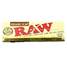 Raw Natural Unrefined Organic  Hemp Rolling Papers 1 1/4 Size 24 per Box