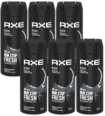 AXE Black Deodorant Body Spray for Men – Frozen Pear & Cedarwood – 150ml Can | 48H Freshness & Odor Protection (Pack of 6)