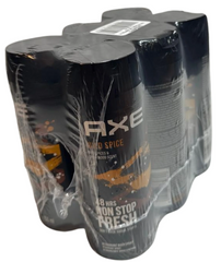AXE Wild Spice Deodorant Body Spray for Men – Wild Spices & Cedarwood Scent – 150ml Can | 48H Freshness & Odor Protection (Pack of 6)