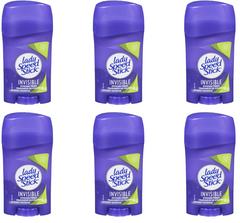 Lady Speed Stick Invisible Powder Fresh Antiperspirant Deodorant for Women – 45g Stick (Pack of 6) | 24-Hour Odor & Sweat Protection, No White Marks