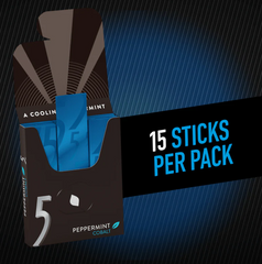 5 Gum Peppermint Cobalt Chewing Gum - 10 Packs | 15 Sticks Each
