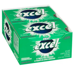 Excel Spearmint Sugar-Free Gum – 12 Packs (12 Pieces Each) Fresh Breath Anytime, Long-Lasting Flavor