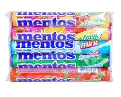 Mentos 24 Rolls (Peach Orange) Chewy Candy Rolls – With Vitamin C
