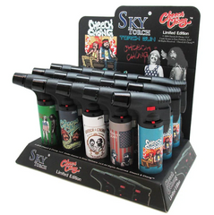 Sky Torch SK101CC – Cheech & Chong Limited Edition Torch Gun Lighters – 15ct Wholesale Display – Refillable Butane