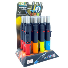 Eagle Torch X-Pen Extended Nozzle Torch Lighters – Butane Refillable Pen Torch – 12ct Wholesale Display (PT133XP)