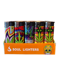 SOUL Classic Torch Lighter (Pack of 50) – Weed Leaf Print