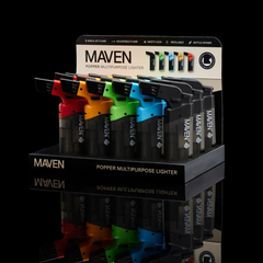Maven Popper Multi-Purpose Pocket Torch Lighter – 15ct Display (Built‑in Bottle Opener)