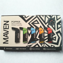 Maven Popper Multi-Purpose Pocket Torch Lighter – 15ct Display (Built‑in Bottle Opener)