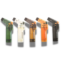 Maven Alpha+ Transparent Sequoia Torch – 8-Point Adjustable Flame | Transparent Refillable | 15ct Display