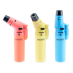 Maven Alpha+ Neon Torch Lighters – Refillable Jet Flame – 15ct Wholesale Display