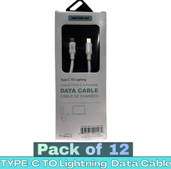 THUNDER BAY 36W Type-C to Lightning Fast Charging Data Cable – 2m (6ft) Quick Charge iPhone Cable | Pack of 12 | Item No. E-CA90148